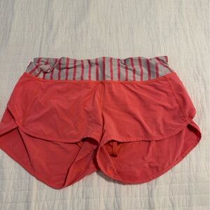 vintage lululemon Pink and Gray Striped Athletic Shorts
